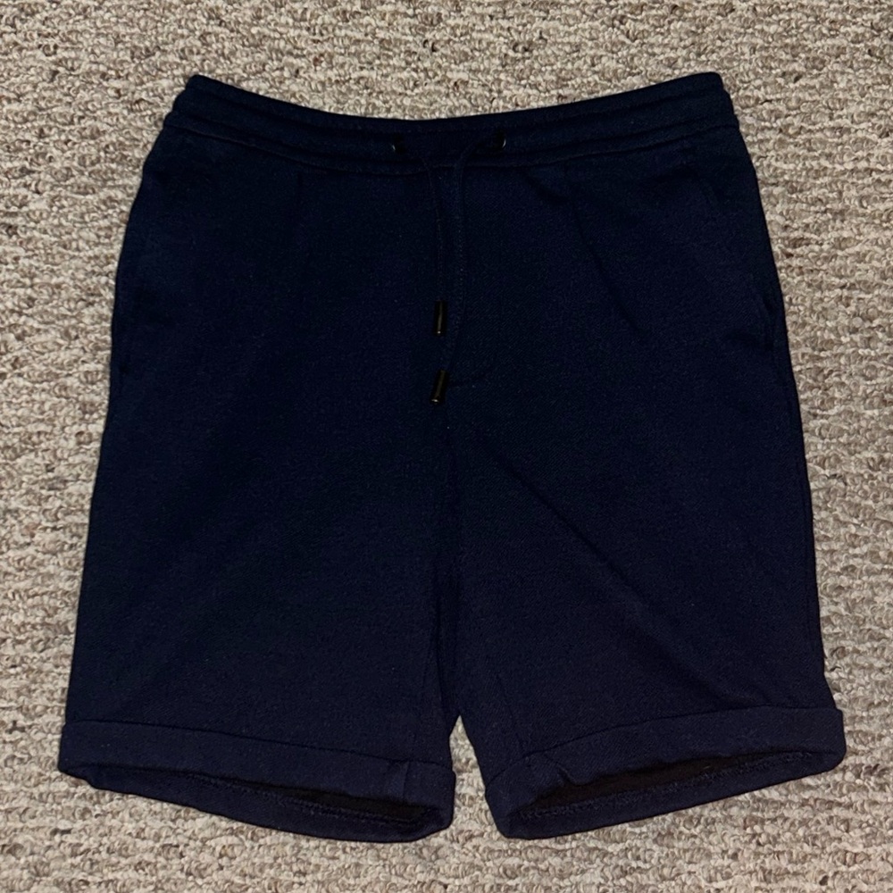 Navy Blue Zara Men's Fleece Shorts